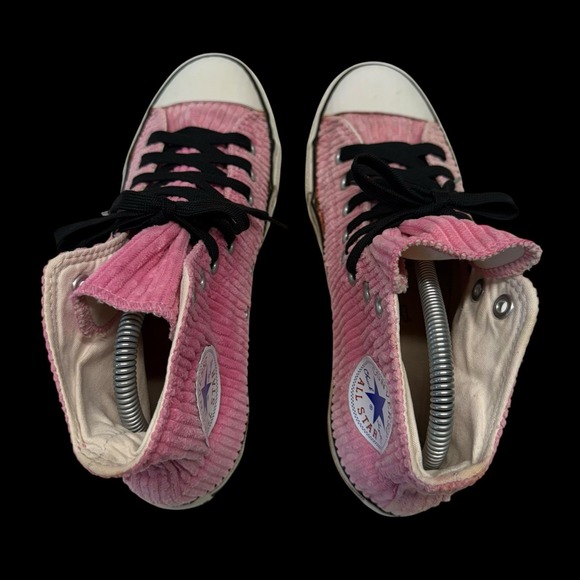 Vintage 2001 Y2K Converse All Star Chuck Taylor Pink Corduroy High Top W 9 Men 7 - Picture 5 of 12